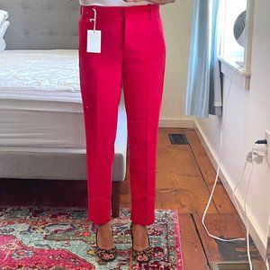 J.Crew women's Cameron Bright Rose Pink cropped Four Seasons Pants Size 4